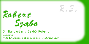 robert szabo business card